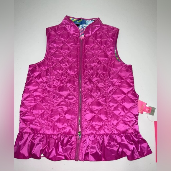 Lilly Pulitzer NWT Girls Melanie Reversible Vest Elderberry $108 Size M - Picture 8 of 8